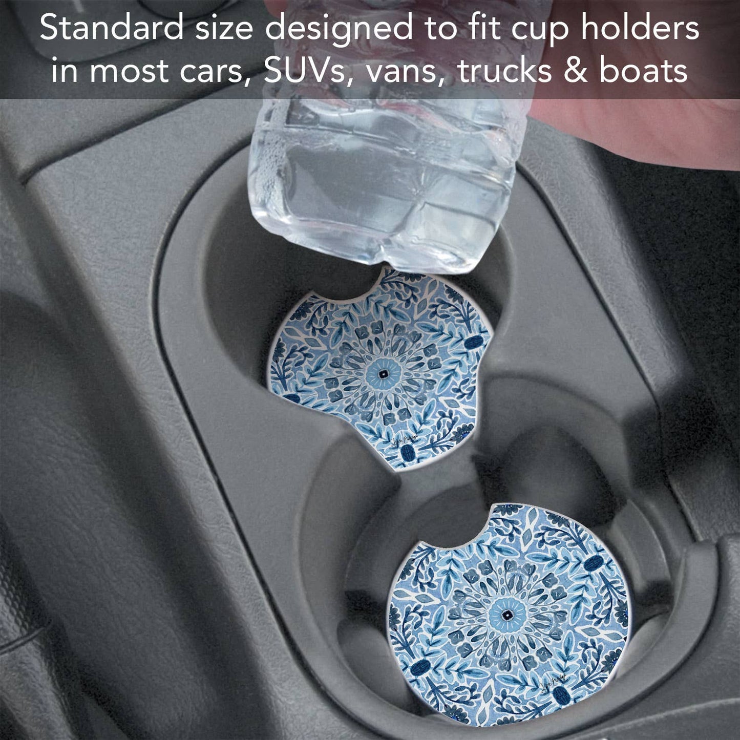 "Farmhouse Tile" Single Packaged Stone Car Coaster