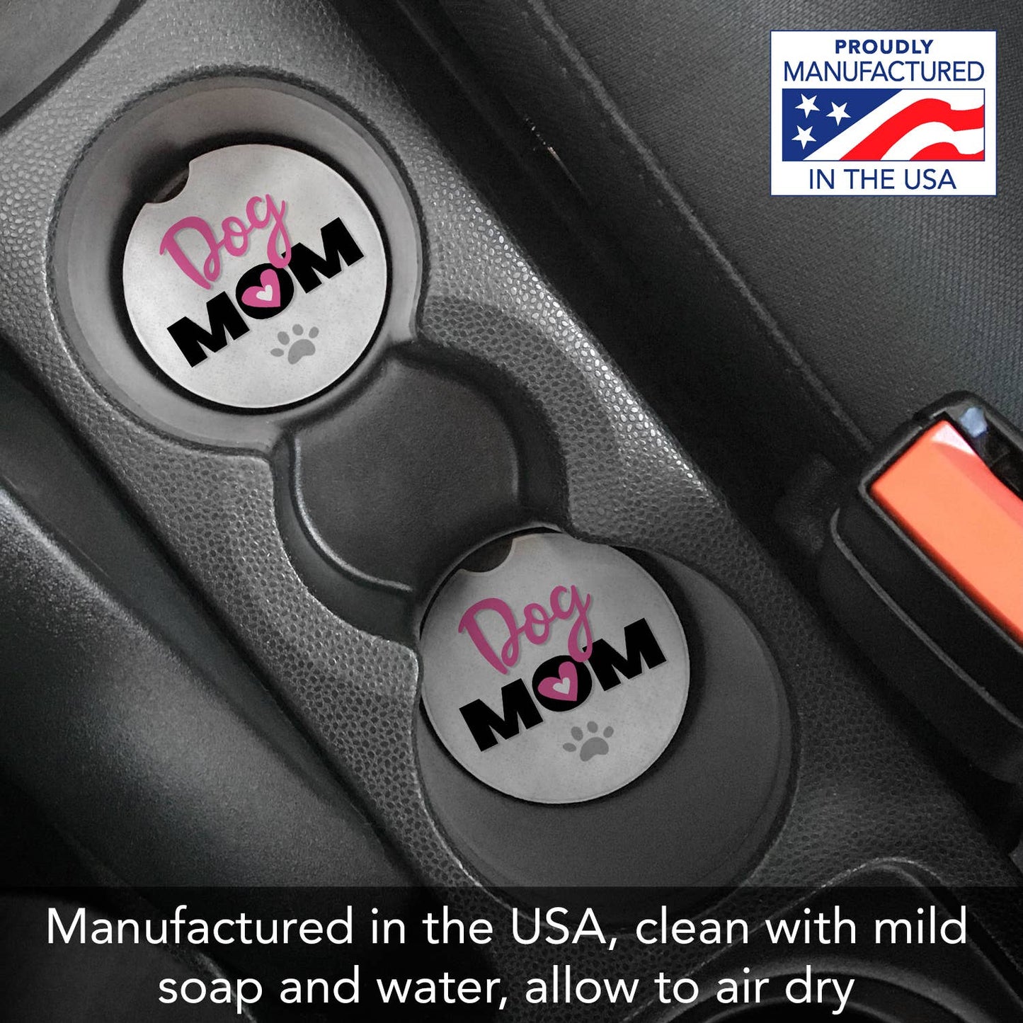 Dog Mom Bulk Absorbent Stone Car Coaster-NO PACKAGING