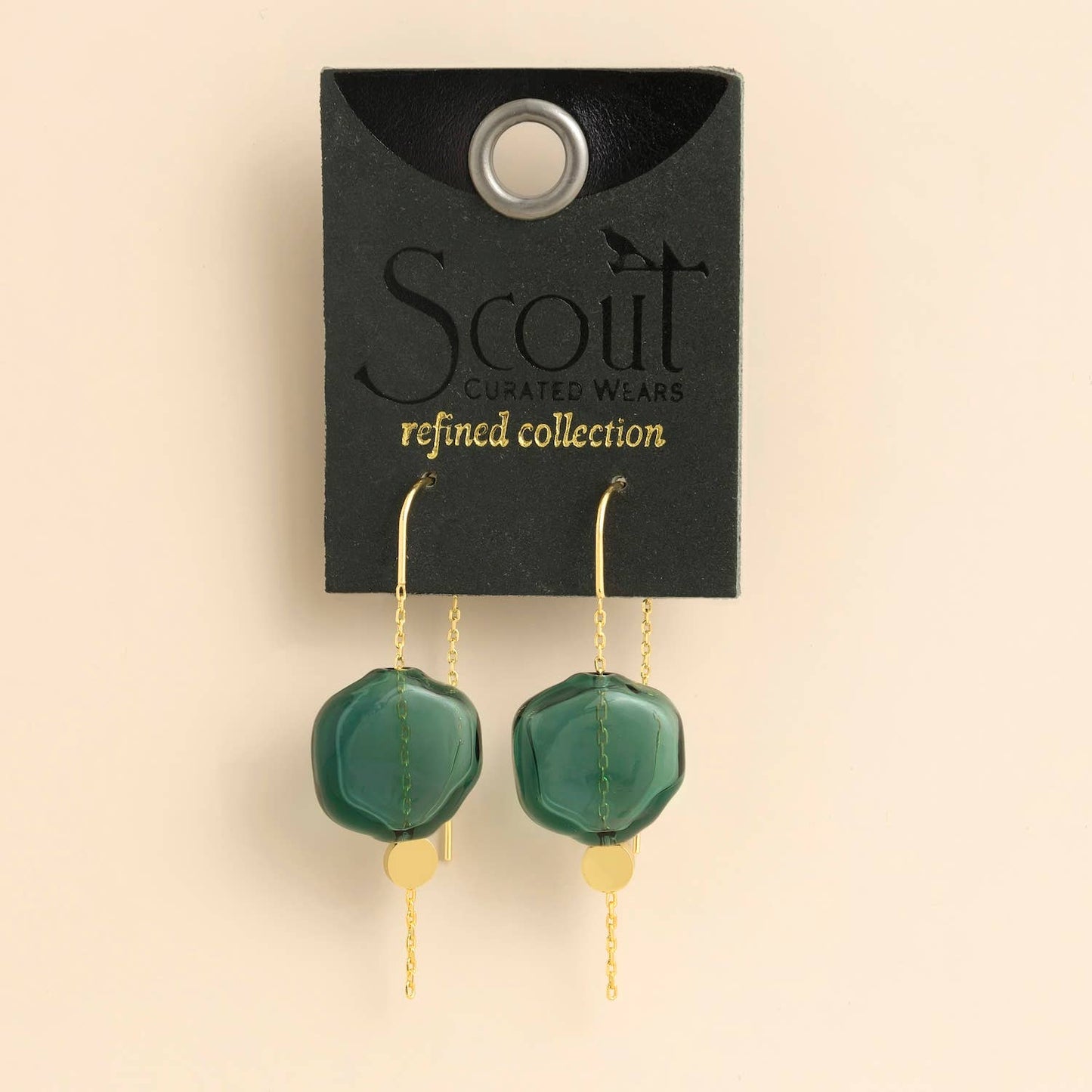 Refined Glass Organic Threader - Teal/Gold