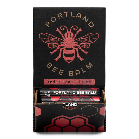 Portland Bee Balm - Red Blaze tinted Beeswax Lip Balms - in display box