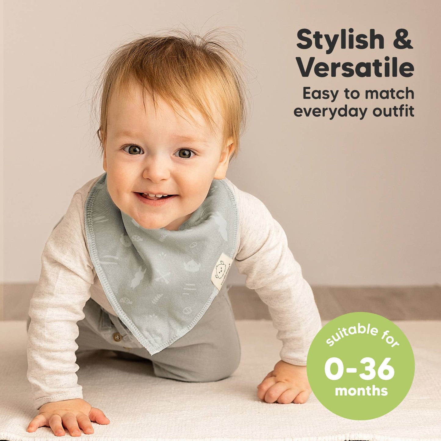 8-pack Baby Bandana Bibs for Boys and Girls