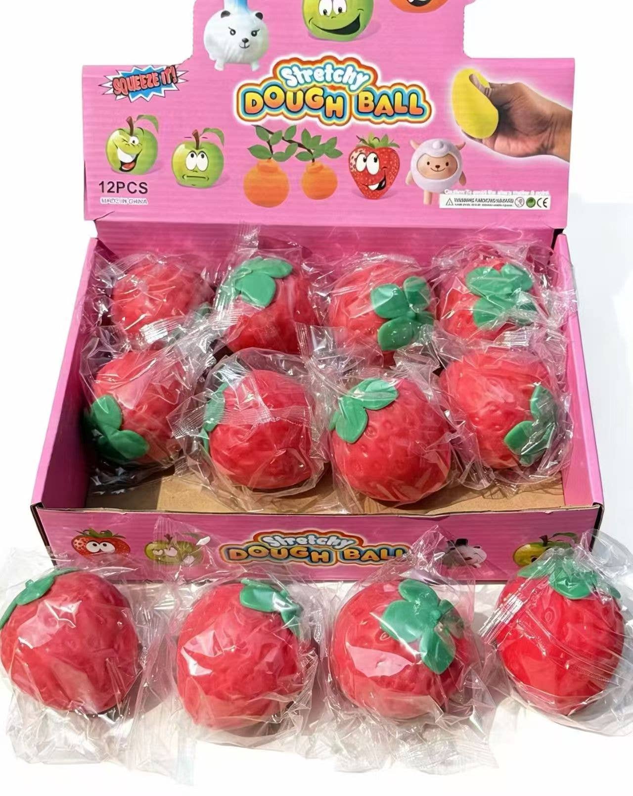 Squishy Strawberry Dough Ball | Palm Sized 12pc | A069