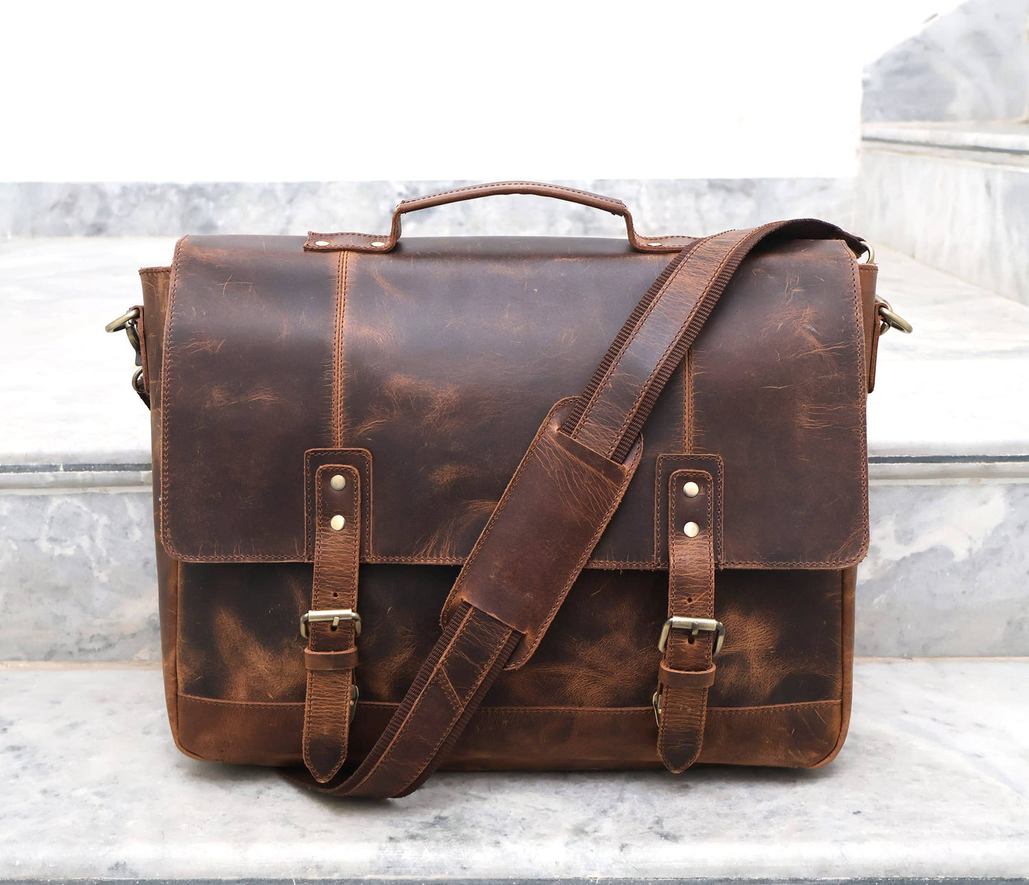 Buffalo Leather Messenger Bag