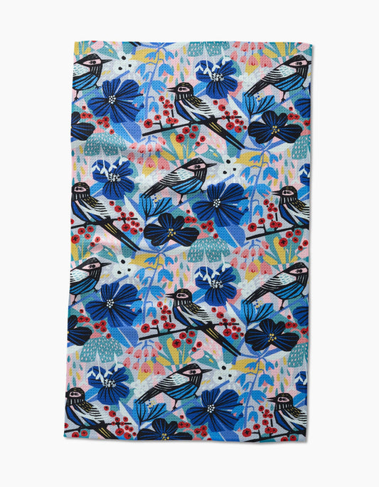 Birds And Berries Tea Towel