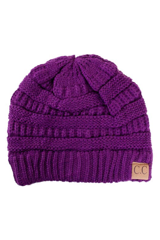 C.C Ribbed Kit Solid Color Beanie: Maroon