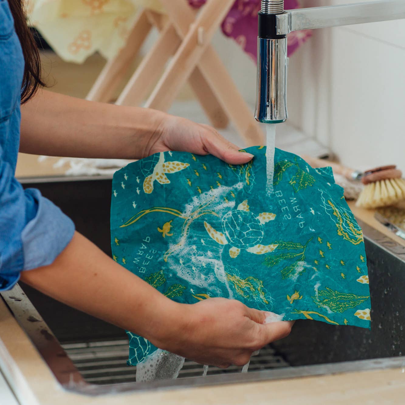 Bees Wrap Beeswax Reusable Bread Wrap - Oceans Print