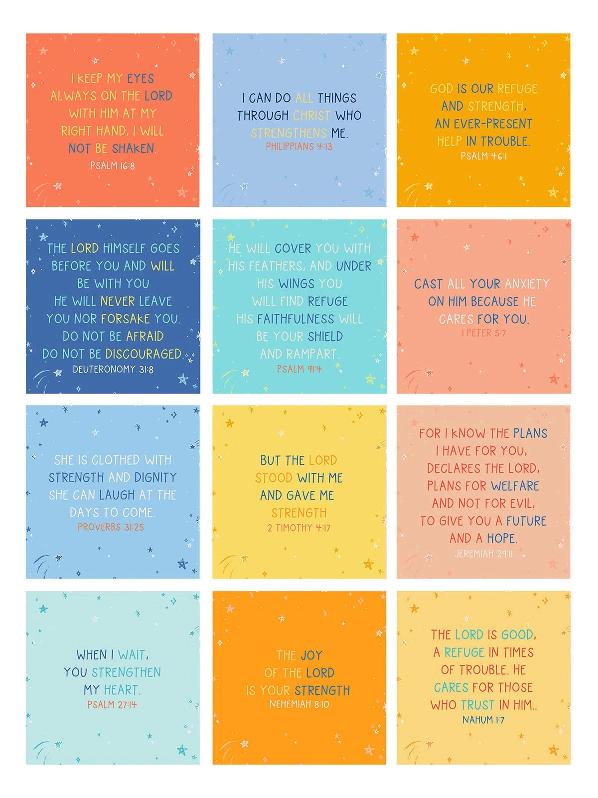 Verses for Strength - Desk Card Set