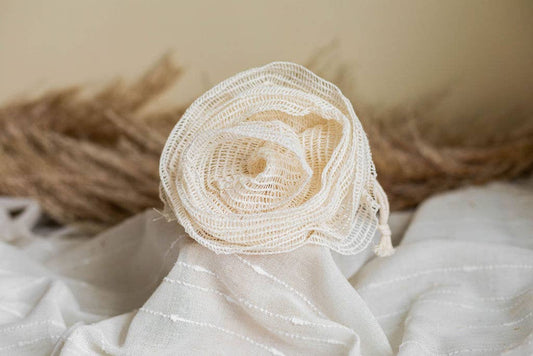Natural Mesh Bath Pouf – Plant-Based Ramie Loofah