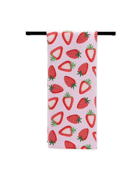 Geometry - Sweet Strawberry Tea Towel