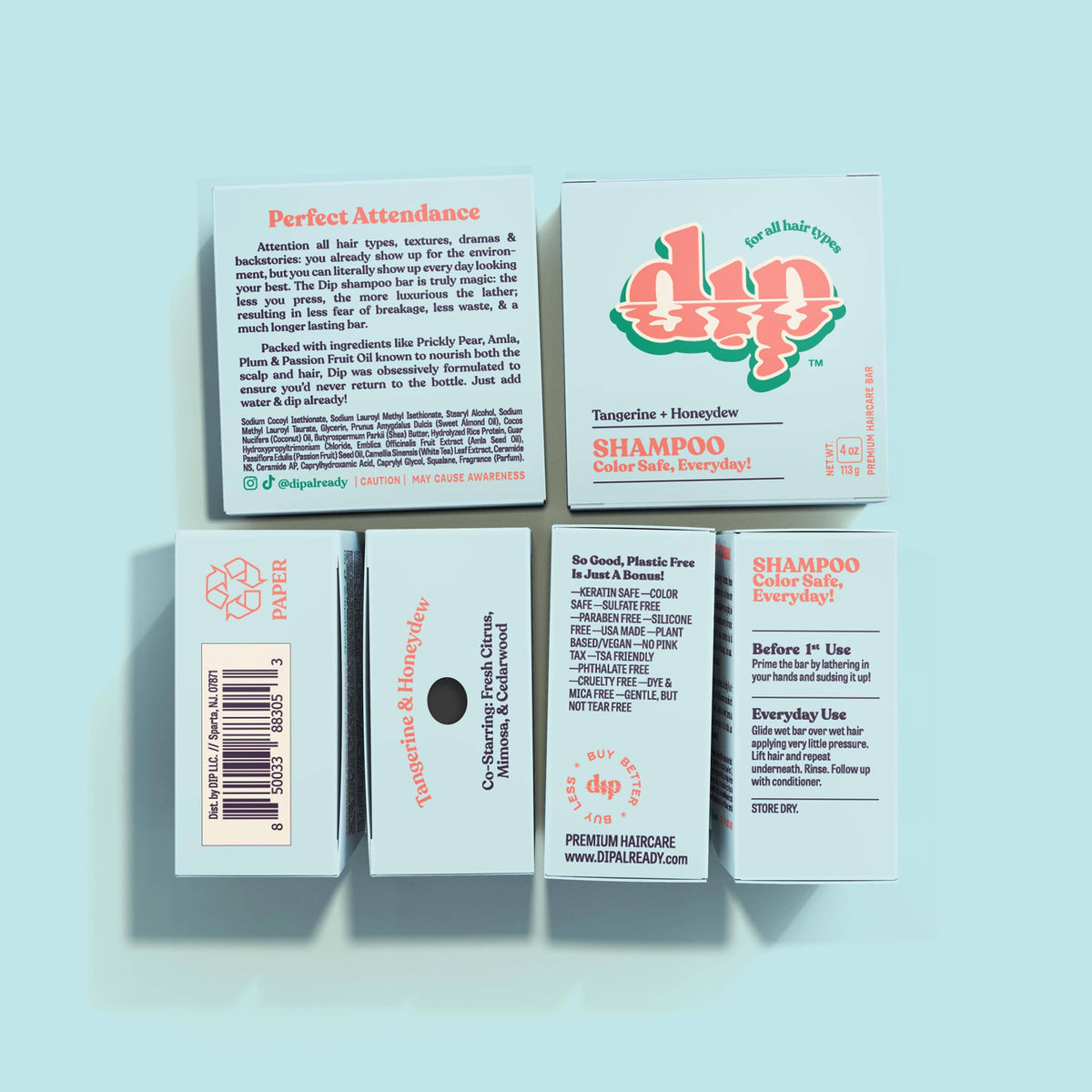 Dip - Color Safe Shampoo Bar for Every Day - Tangerine & Honeydew: 4 oz