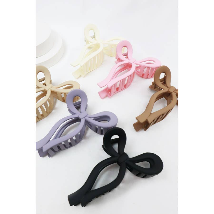 Matte Tone Bow Shape Hair Claw