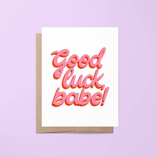 MangoIllustrated - Good luck babe greeting card