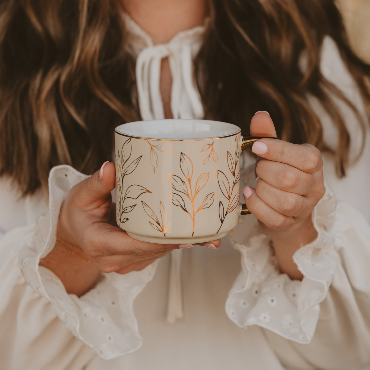 Gold Leaves Coffee Mug - Fall Decor & Gifts