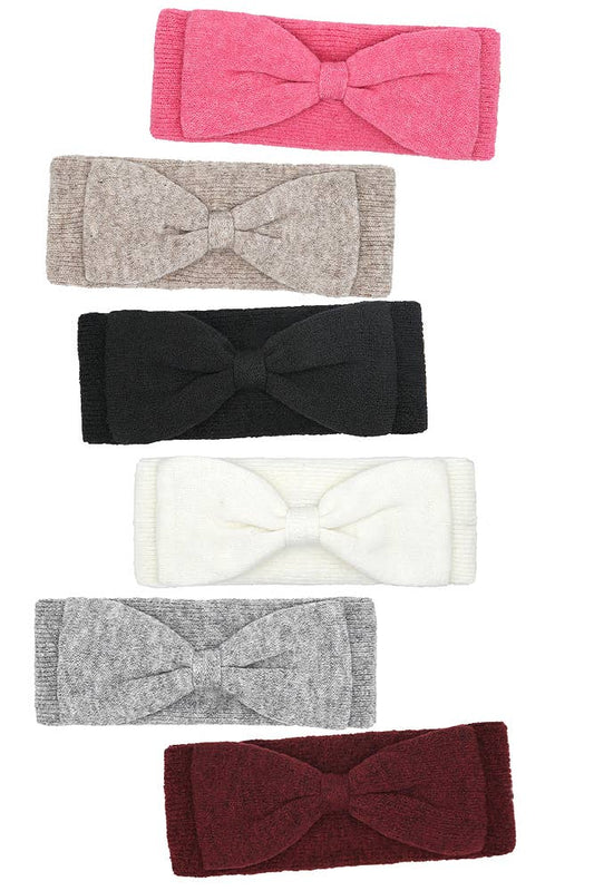 Hana - C.C Knit Bow Headwrap Winter Headband