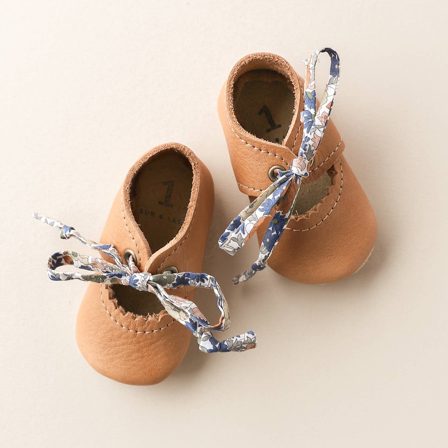 Tie Baby Mary Janes in Caramel | Baby Girl Shoes