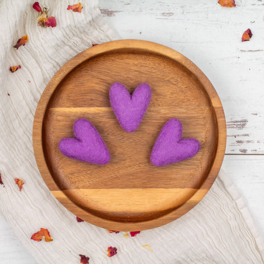 Purple Wool Felt Hearts Valentine Eco Fresheners BULK