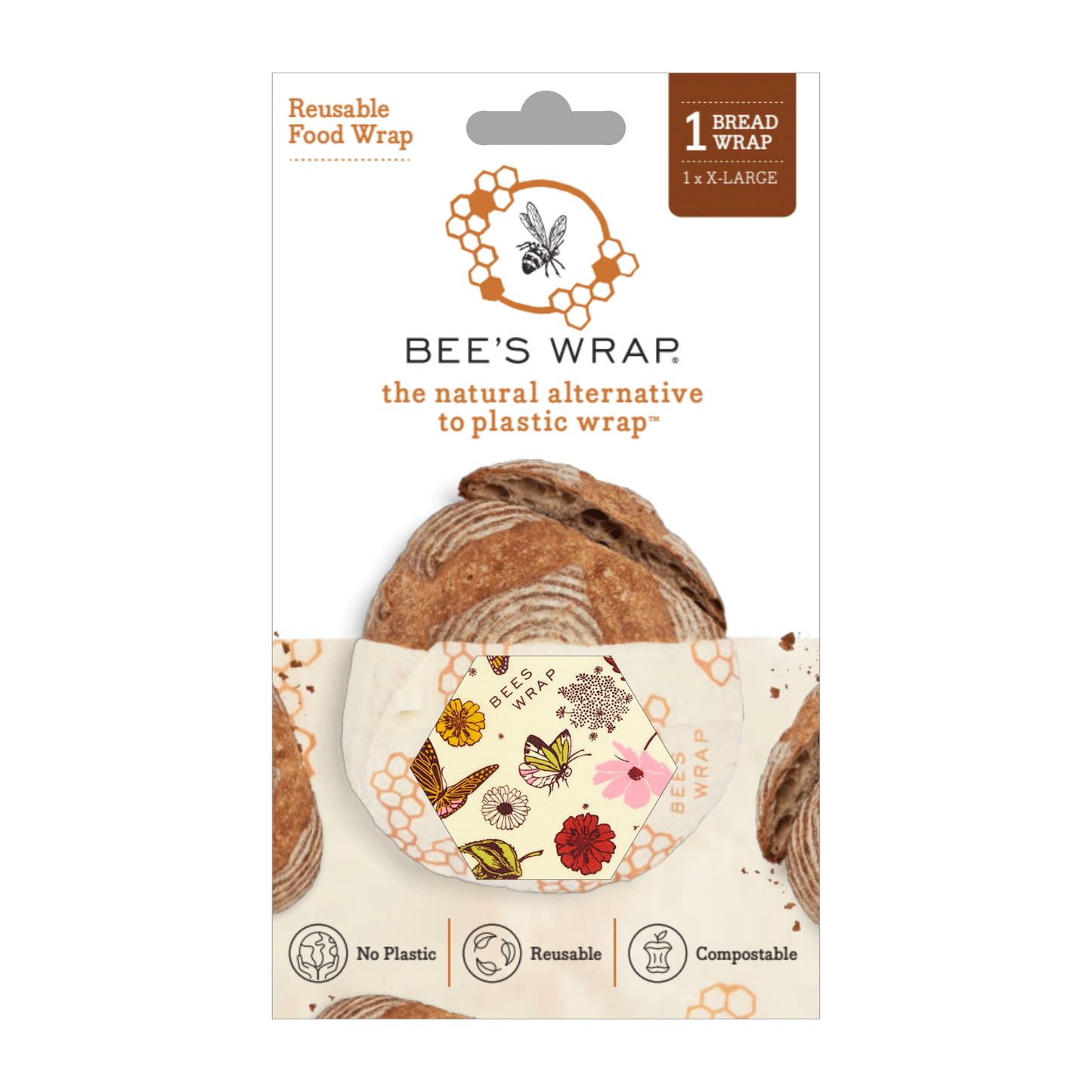 Bees Wrap Beeswax Reusable Bread Wrap - Meadow Magic Print