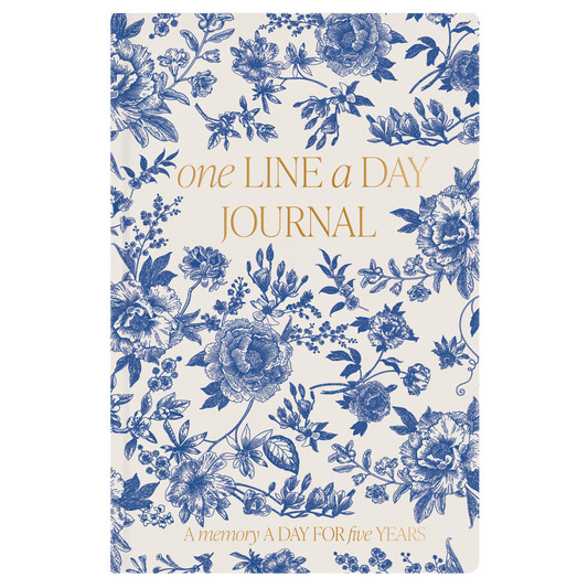Sweet Water Decor - Blue Delft One Line A Day Fabric Journal - Stationery