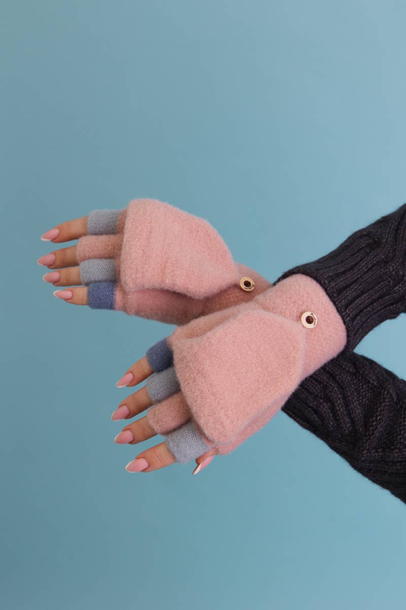 Leto Accessories - Rainbow Tip Convertible Gloves - Cute Winter Accessory