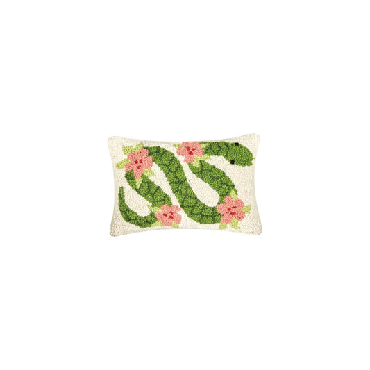 Floral Snake Throw Pillow