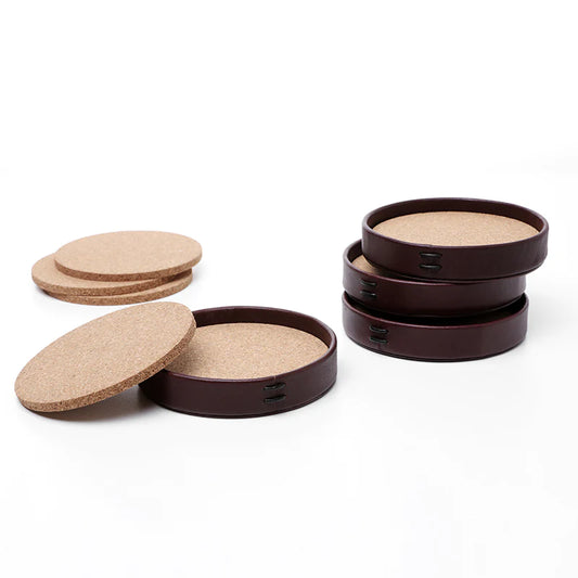 Leather Grain Coasters (Set of 4 or singles)