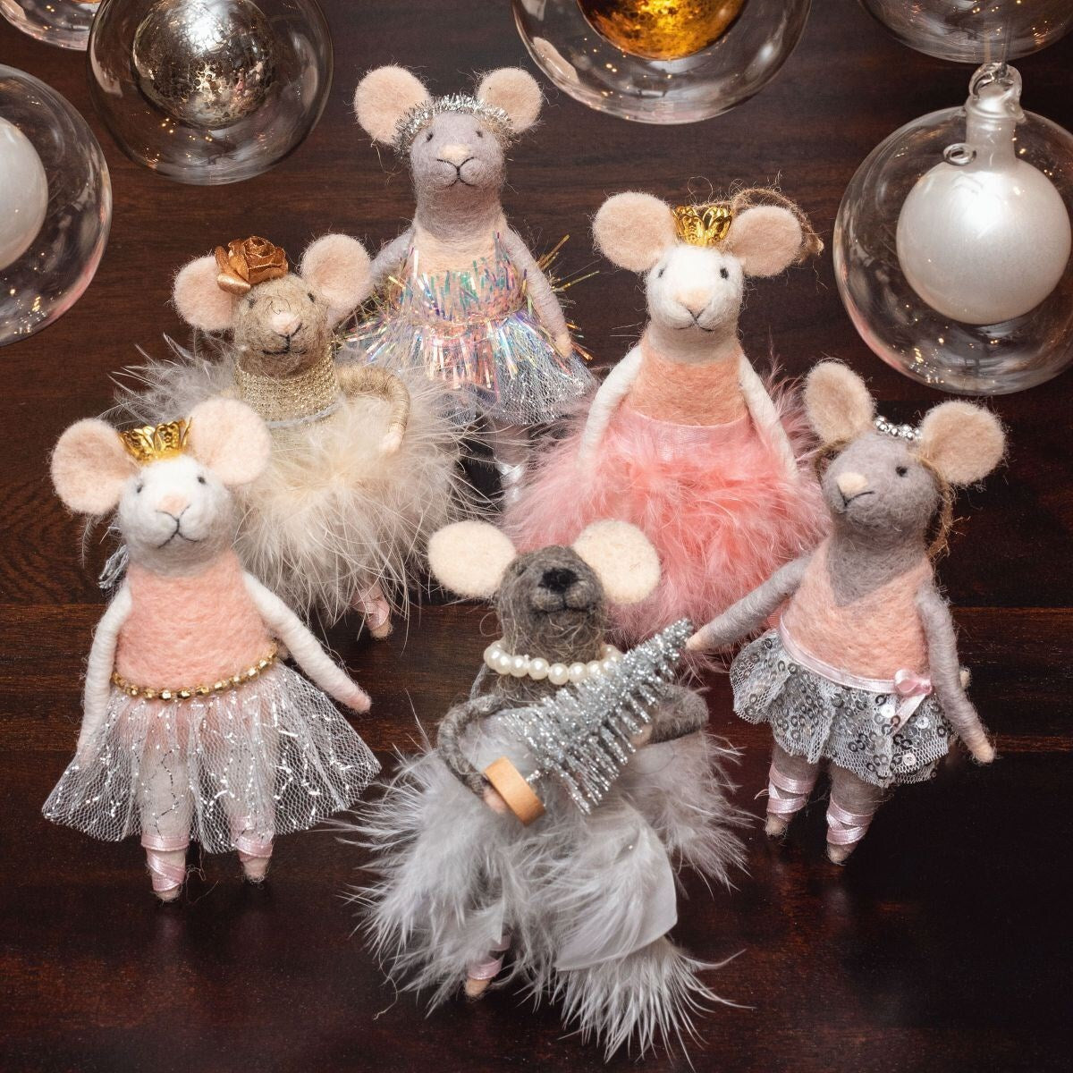 Felt Ornaments Ballerina Mice