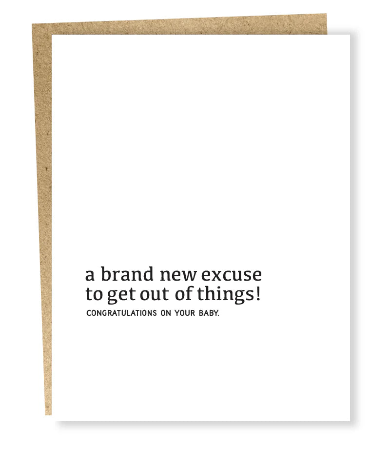 Well Wishes: New Excuse New Baby Card