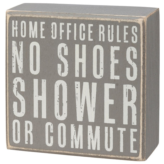 Home Office Rules Wood Sign
