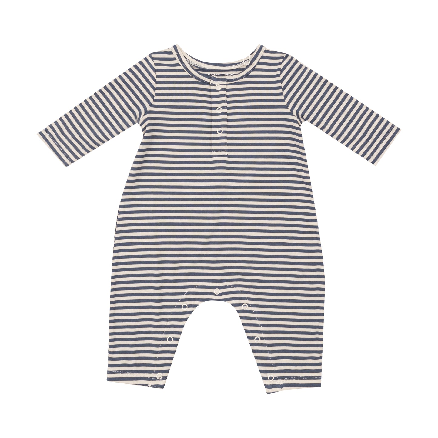 Football + Navy & Oat Stripe Henley Romper