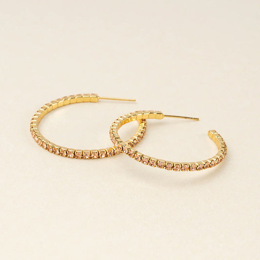 Sparkle Hoop Earrings | Champagne in Gold