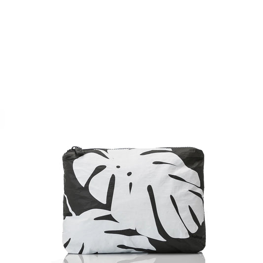 Small Pouch Monstera White/Black