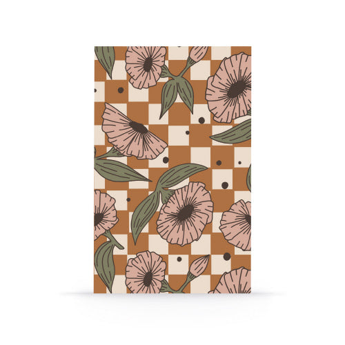 Checks and Flower Layflat Notebook