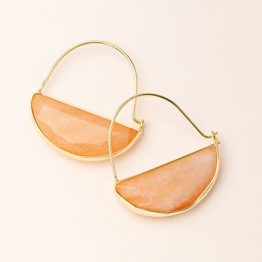 Stone Prism Hoop Earring | Sunstone+Gold