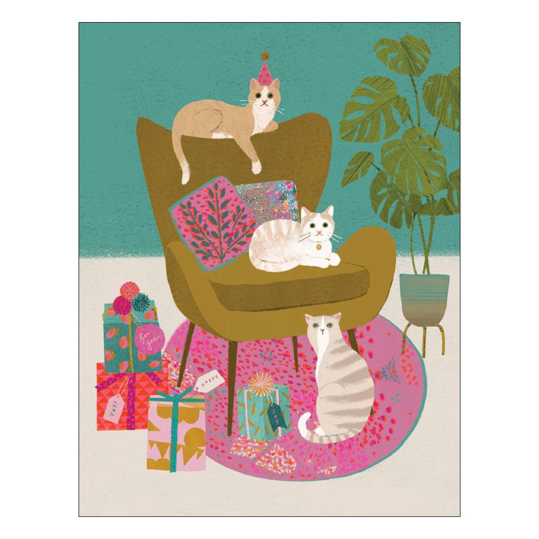 Studio Eleven Papers - NO SRP - Cats on Chair Birthday Card