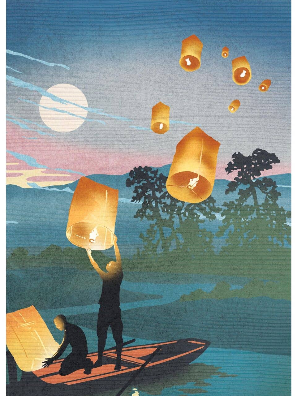 Studio Eleven Papers - Lanterns Blank Card
