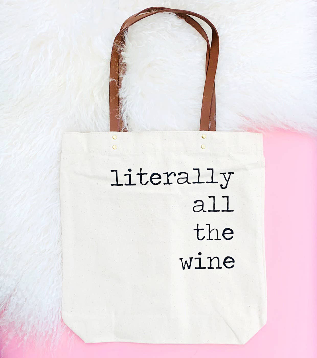 Literally All The Wine Tote Bag (alcohol funny winery gift)