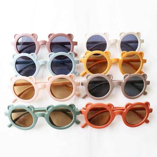 Mini Momo - Kid's Teddy Bear Shape Sunglasses Cute Animal Ear Frame