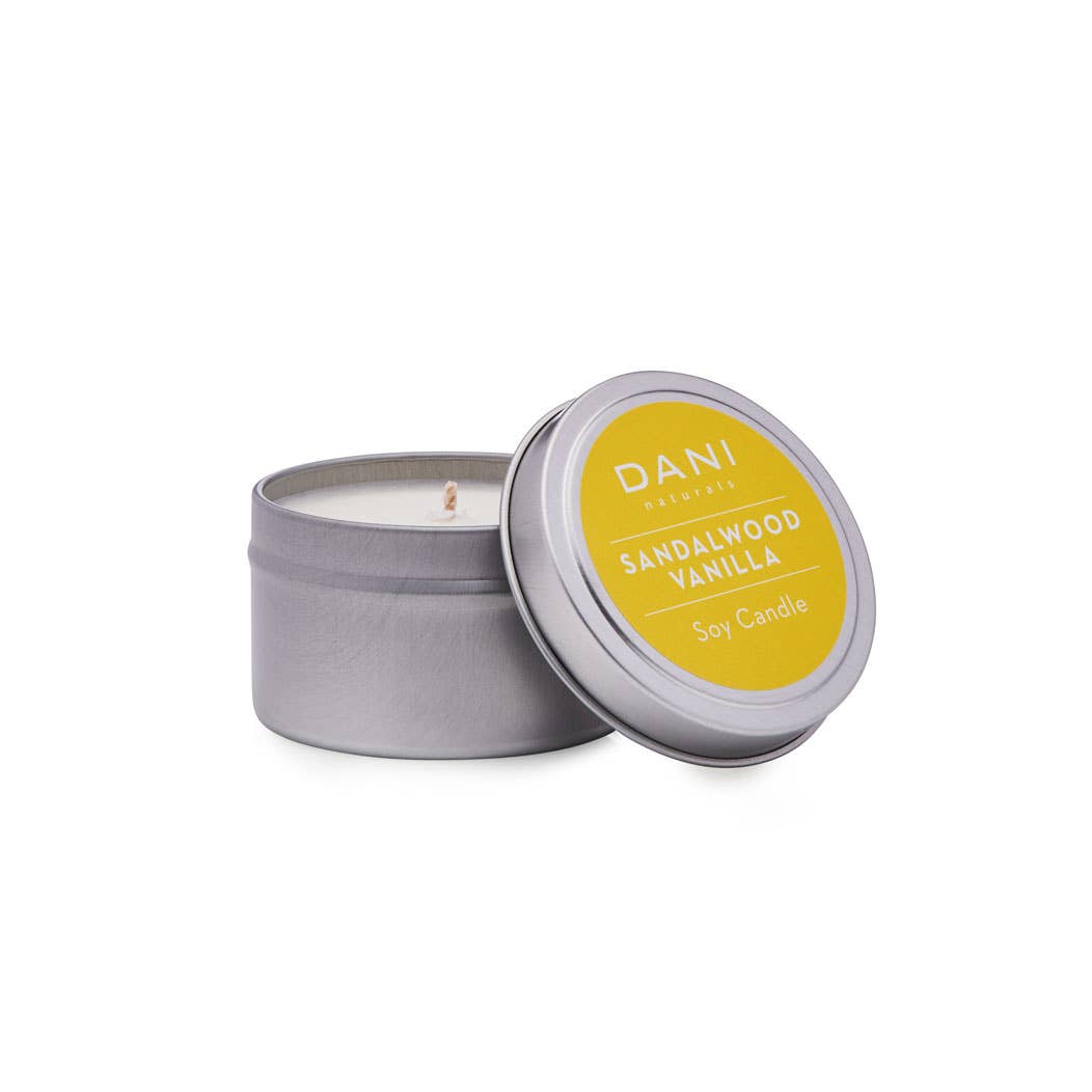 2oz Sandalwood Vanilla Travel Candle Tin