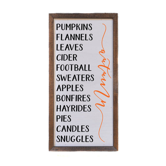 Driftless Studios - 12x6 Best Of Autumn List Fall Signs