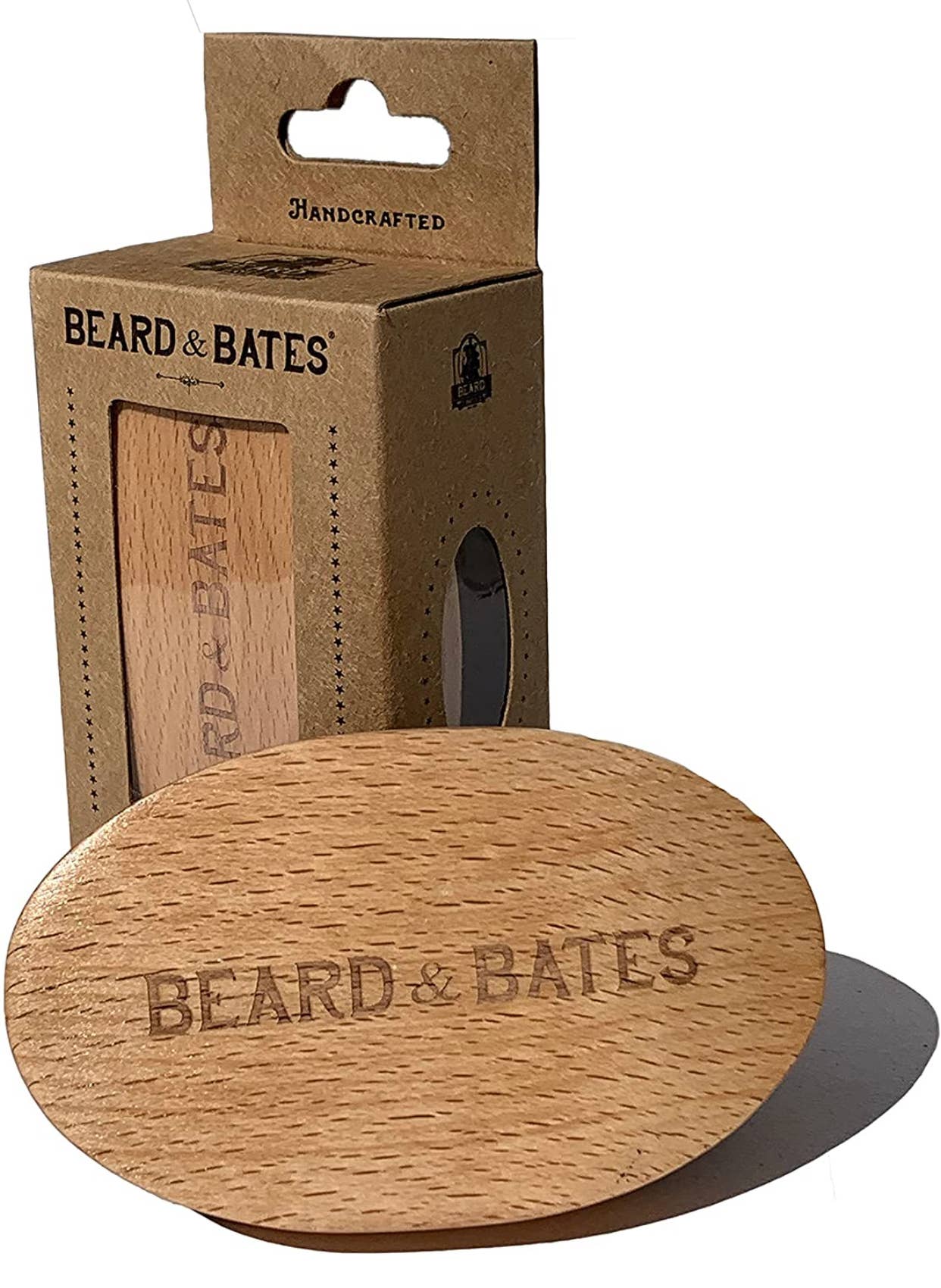Beard & Bates | Boar Bristle Beard Brush | Handcrafted, Larg