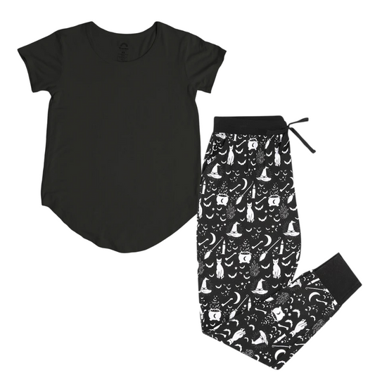Hocus Pocus Halloween Women's Bamboo Pajama Pant and Shirt (w/pockets!)