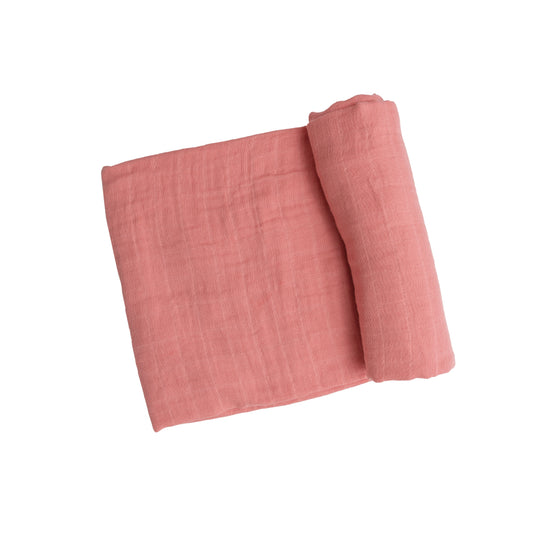 Bamboo Muslin Swaddle in Dusty Pink