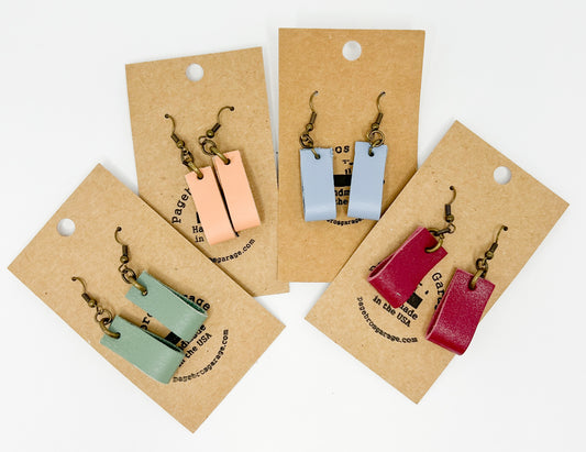 Leather Fold Earrings (multiple colors)