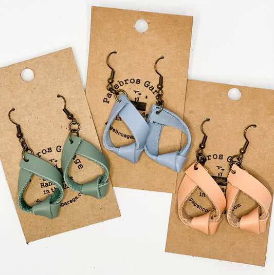 Leather Knot Earrings (multiple color)