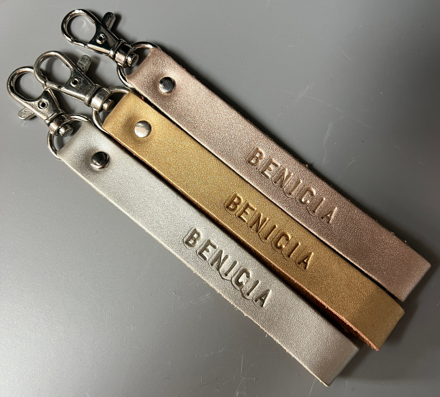 Benicia Leather Strap Keychain