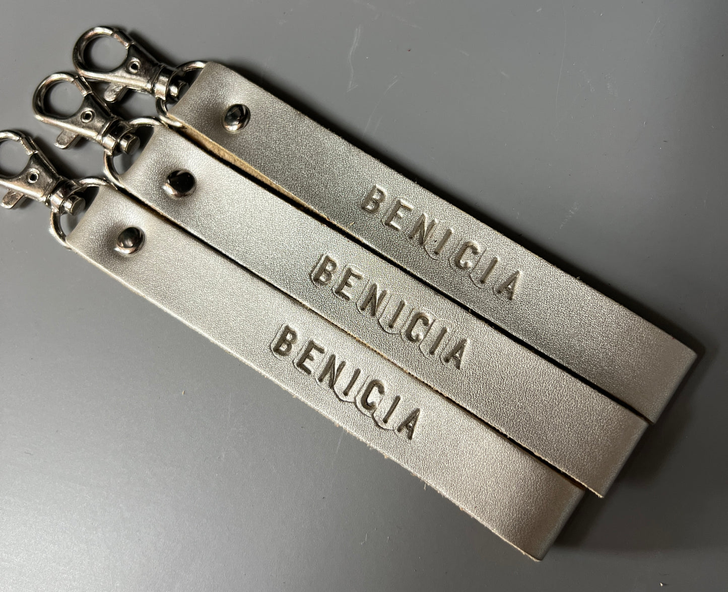 Benicia Leather Strap Keychain