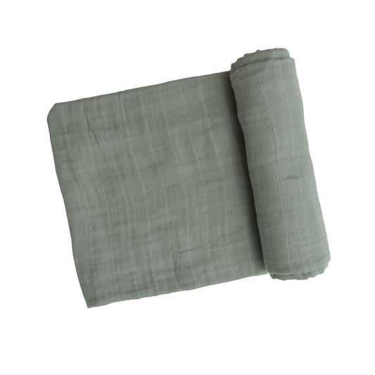 Bamboo Muslin Swaddle in Misty Green