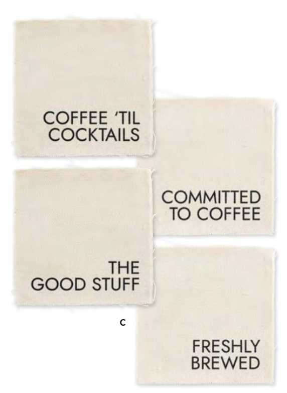 Canvas Coaster Set | Coffee 'Til Cocktails