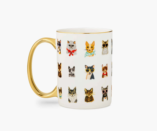 Rifle Paper Co. Gold Handled Mug | Cool Cats