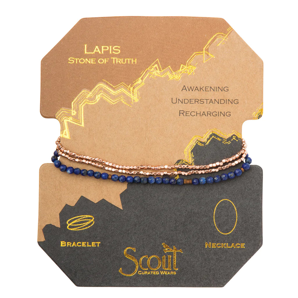 Delicate Stone Wrap Bracelet | Lapis + Gold